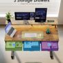 Electric Standing Desk, 120 x 54cm Height Adjustable Desk with 3 Drawers, RGB LED Strip & Charging Station Image 7