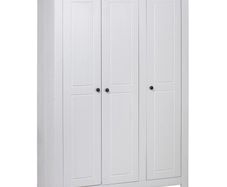 3-Door Wardrobe White 118x50x171.5 cm Pine Panama Range