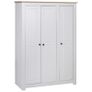 3-Door Wardrobe White 118x50x171.5 cm Pine Panama Range Image 2
