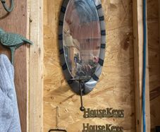 Vintage oval wall mirror sconce