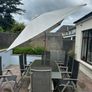 8 Seater Patio Table, Chairs and Parasol Image 4