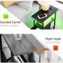 Bedside Table Set of 2 with Charging Station, Narrow Side Table with LED Lights Image 3