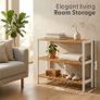 3 Tier Natural Bamboo Shoe Rack Easy Assembly & Strong Design Stand Shelf Organiser Ideal for Corridor,Bedroom,Bathroom,Hallway & Small Spaces Large Capacity Up to 9 Pairs of Shoes(55x70x25cm) Image 3