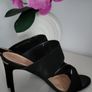 CHARLES & KEITH black suede wide strap high heels Sz 39 ( Fit 6-6.5 UK) - Rrp 153 (New) Image 5