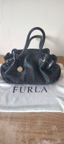 Furla black leather handbag