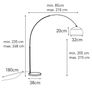 Chrome Arc Over Reach Lamps. Marble base. (Pair) Image 3