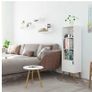 BRAND NEW Bookshelf Storage Unit 4 Cubes Wooden Free Standing Cabinet Display Shelves Organize with Door Legs White for Home and Office Image 3