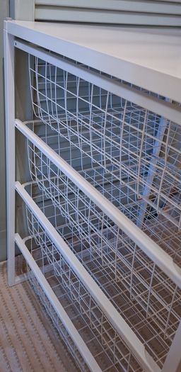 Jonaxel 4 x Wire Basket Roller Chest Drawer Storage White with Tabletop
