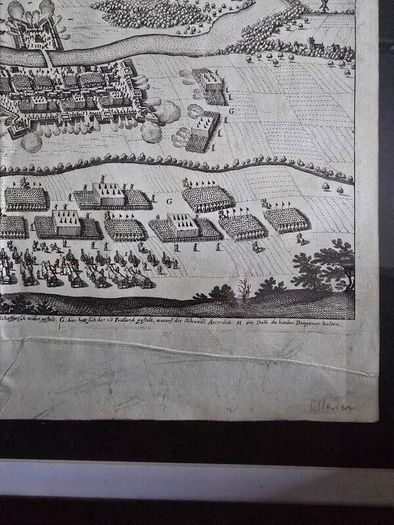 3 Matthaus Merian Antique Battle Engravings  17th Century Framed Set