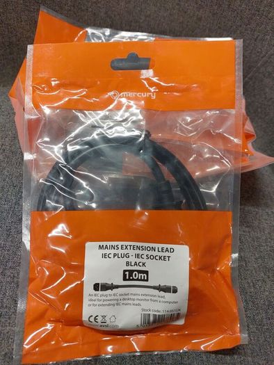 Job Lot 33x Brand New Mercury 1m IEC Power Extension Leads