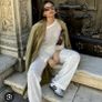 Reduced Fab Zara Light Khaki Green Velvet Coat Image 2