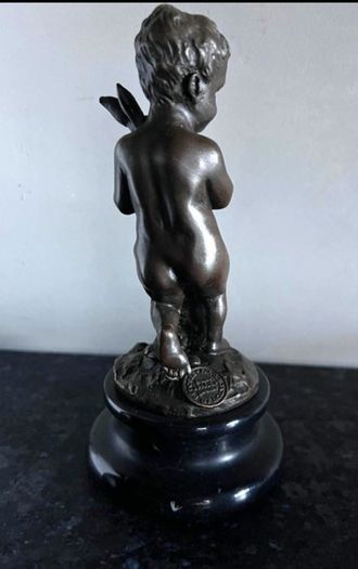 Paul Schmidt-Felling (1835-1920) Boy With Hare - Bronze, Marble, Signed