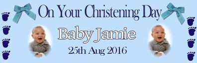 Personalised christening baby banners