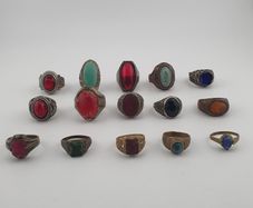 Heritage Antique Brass Jewellery Collection of 15 Mixed Rings