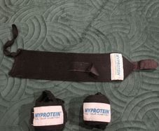 My protein gym strap and hand wraps.
