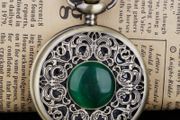 Vintage Style Emerald Green Pocket Watch