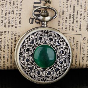 Vintage Style Emerald Green Pocket Watch