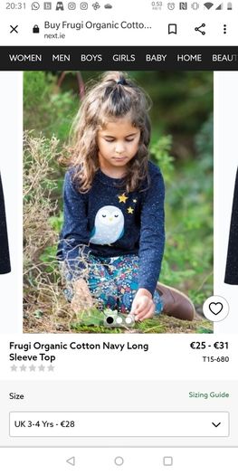 frugi organic cotton navy long sleeved top