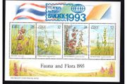 1993 Ireland Bangkok '93 overprinted on Orchids Commemorative Stamps Miniature Sheet with larger top margin Fine Used