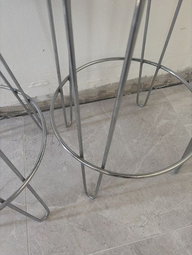 Two Grey and Chrome Bar Stools