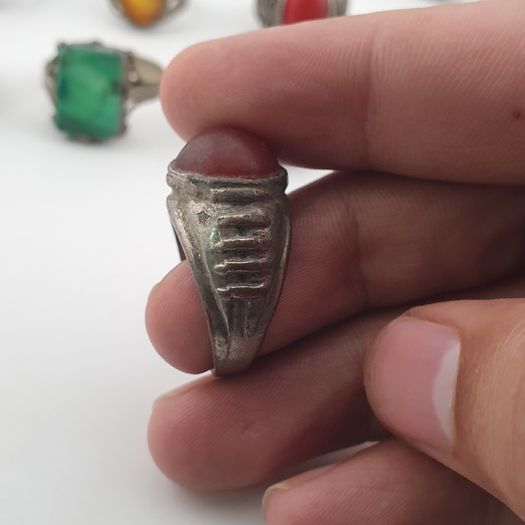 15 Boho Antique Rings Mixed Brass, Glass & Stone Designs