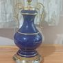 Vintage blue and gold ceramic table lamp Image 6
