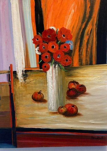 Lucien Gondret 61x 46x 2cm The Orange Curtain