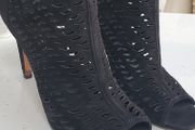 VIA SPIGA black leather suede open-toe high heels Sz 41 (Fit 7-7.5UK) - Rrp 125 (New)