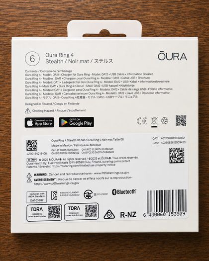 Brand New Unopened Oura Ring 4 Stealth Size 6