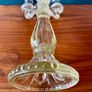 Genuine Antique Candelabra 5 Candles Slight Yellow Irradiated Glass Image 7
