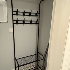 Coat rack with shoe storage
