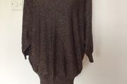 Wallis Ladies Black and Gold Sparkle dolman sleeve jumper size L includes Post