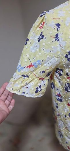 Primark Yellow Floral Broderie Top Size 10 NWT