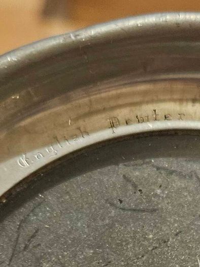 Viners English Pewter Glass Bottomed Tankard