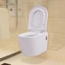 Wall Hung Toilet with Concealed Cistern Ceramic White Image 2
