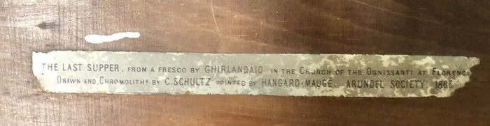 Antique The Last Supper (Ghirlandaio) Arundel Society Chromolithograph