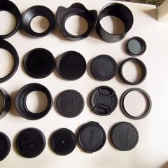 Selection of lens caps, hoods and variable ND filters