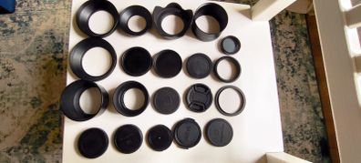 Selection of lens caps, hoods and variable ND filters
