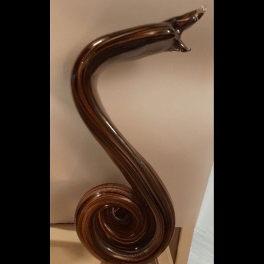 Vintage Murano-Style Glass Snake Sculpture