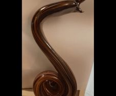 Vintage Murano-Style Glass Snake Sculpture