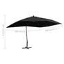 Hanging Garden Parasol with Wooden Pole 400x300 cm Blue Image 7