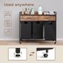 Laundry Basket, 3 Compartments Laundry Hamper 150L, 3 Drawers Image 5
