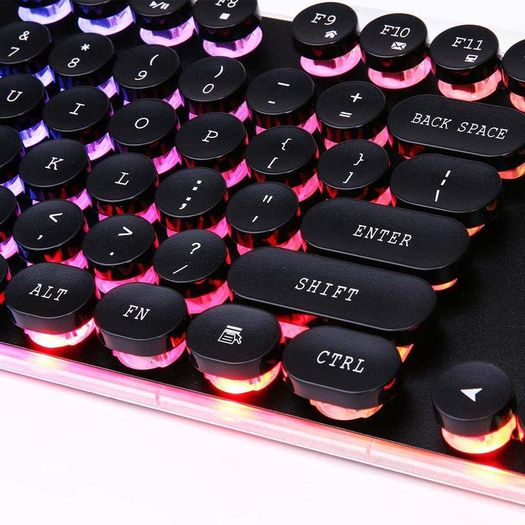 New iMICE AK-700 Retro Punk Backlight Wired USB Gaming Keyboard Black