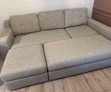 Couch with chaise and foot stool