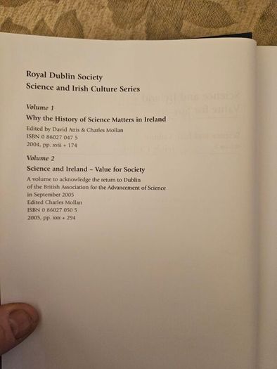 Science And Ireland-value For Society.  Edited By Charles Molan. First Edition Hardback With Dustjacket In Good Condition. See Photos For Same.