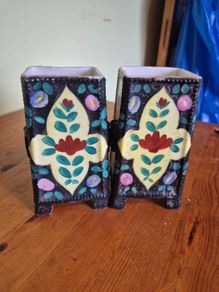 Pair of vintage ceramics, signed.