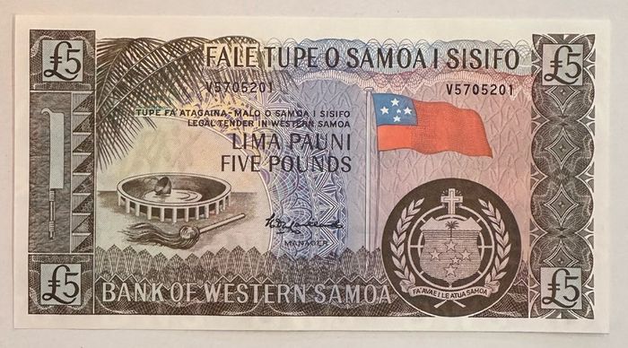 Western Samoa 5 Pounds Banknote