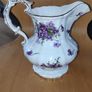 Vintage Hammersley bone china Pitcher Victorian Violets pattern Image 5