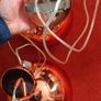 Copper ball pendant ceiling light x2 Image 6