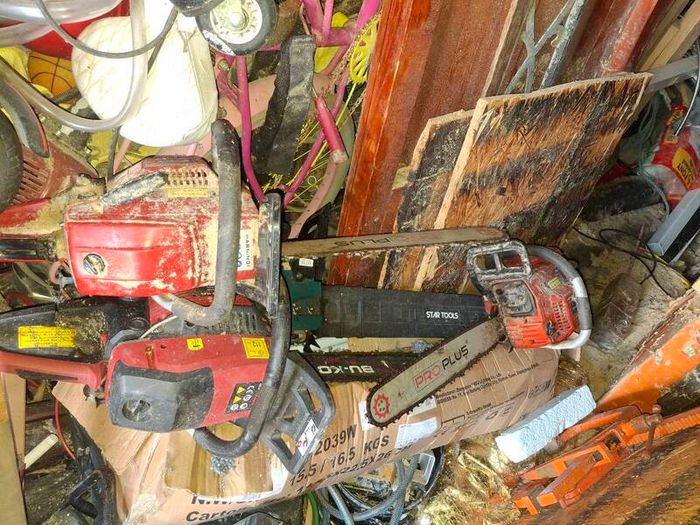 Chain saws, table saws, Generators, go carts, bikes